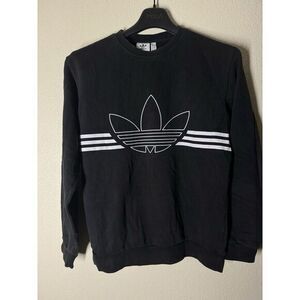adidas originals Outline Crew Long‎ Sleeve Loose Round Neck Black Men's Sz M